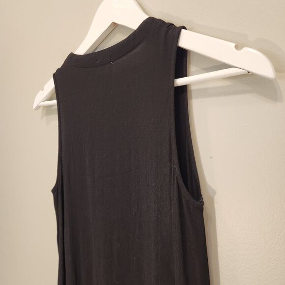 Monrow Jumpsuit Revolve Black Crepe Jogger Tank Cotton Blend - Size S - Picture 4 of 6